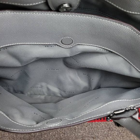 Coach 24218 Bailey Carryall Gray Crossgrain Leather Tote Shoulder Bag Purse - Picture 4 of 11